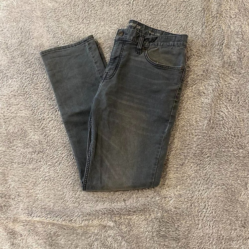Grey straight leg jeans